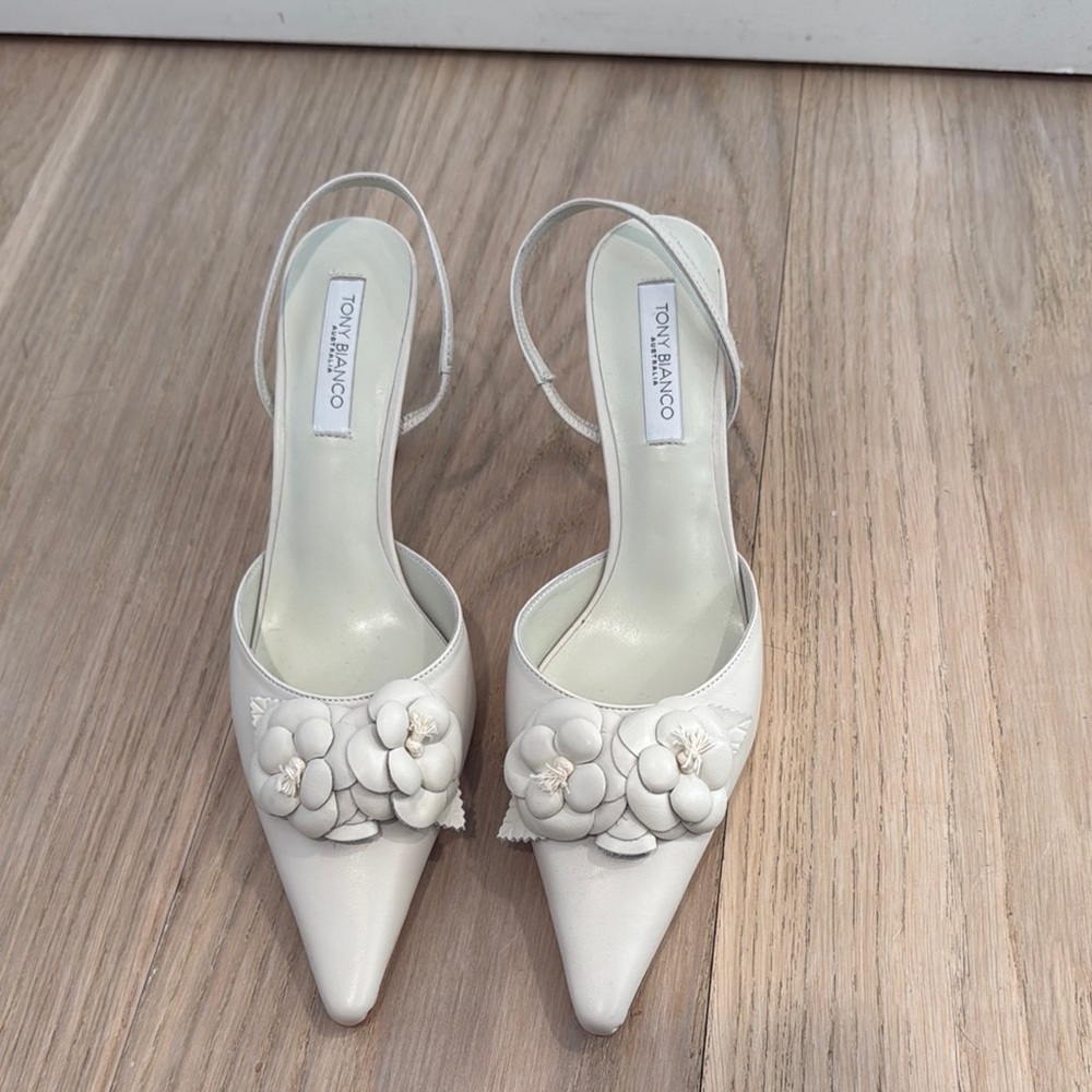 Tony Bianco White Floral Heels